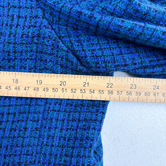 Vintage 90s Leslie Fay Blue Tweed Blazer Sz 18 - Picture 7 of 12